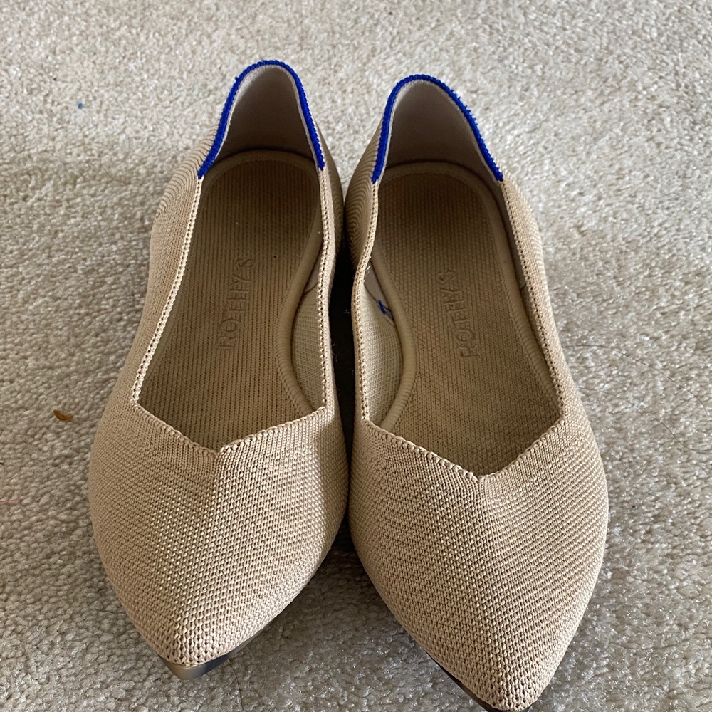 Rothy's Beige and Blue Women's Flats